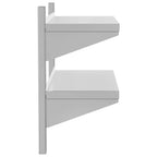 Mensola Muro 2 Ripiani 75x30x60cm Argento Acciaio Inossidabile