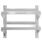 Mensola Muro 2 Ripiani 50x40x48 cm Argento Acciaio Inossidabile