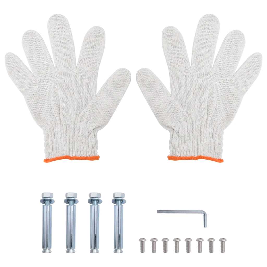 Mensola a Muro 2 Ripiani 50x23,5x48cm Argento in Acciaio Inox