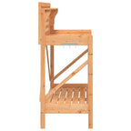 Panca Porta Vasi con Traliccio Marrone Legno Massello di Abete