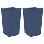 Fioriere da Giardino 2 pz Grigio Blu 32,5x32,5x57 cm in PP