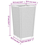 Fioriere da Giardino 2 pz Grigio Blu 32,5x32,5x57 cm in PP