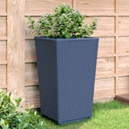 Fioriere da Giardino 2 pz Grigio Blu 32,5x32,5x57 cm in PP