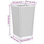 Fioriere da Giardino 2 pz Nere 32,5x32,5x57 cm in PP
