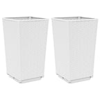 Fioriere da Giardino 2 pz Bianche 32,5x32,5x57 cm in PP