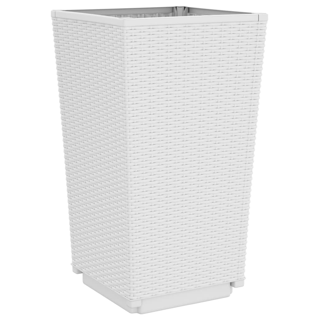 Fioriere da Giardino 2 pz Bianche 32,5x32,5x57 cm in PP