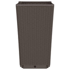 Fioriere da Giardino 2 pz Marrone 32,5x32,5x57 cm in PP