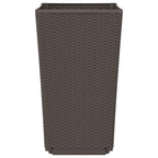 Fioriere da Giardino 2 pz Marrone 32,5x32,5x57 cm in PP