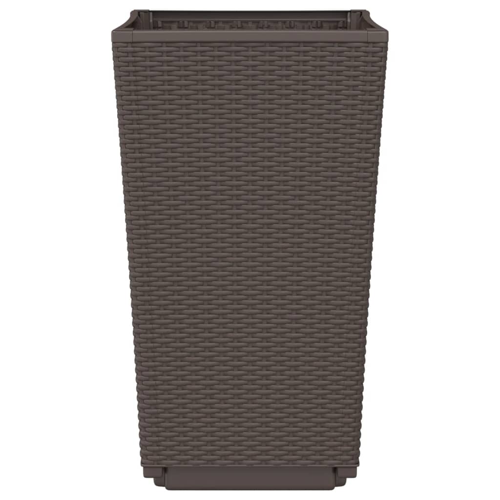 Fioriere da Giardino 2 pz Marrone 32,5x32,5x57 cm in PP