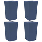 Fioriere da Giardino 4 pz Grigio Blu 32,5x32,5x57 cm in PP