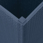 Fioriere da Giardino 4 pz Grigio Blu 32,5x32,5x57 cm in PP