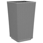 Fioriere da Giardino 4 pz Grigio Chiaro 32,5x32,5x57 cm in PP