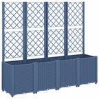 Fioriera Giardino con Traliccio Grigio Blu 160x40x140 cm PP