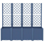 Fioriera Giardino con Traliccio Grigio Blu 160x40x140 cm PP