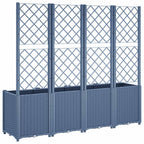 Fioriera Giardino con Traliccio Grigio Blu 160x40x140 cm PP