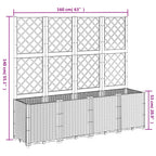 Fioriera Giardino con Traliccio Grigio Blu 160x40x140 cm PP