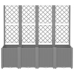 Fioriera Giardino con Traliccio Grigio Chiaro 160x40x140 cm PP