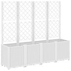 Fioriera da Giardino con Traliccio Bianco 160x40x140 cm in PP