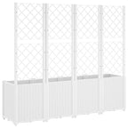 Fioriera da Giardino con Traliccio Bianco 160x40x140 cm in PP