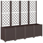 Fioriera da Giardino con Traliccio Marrone 160x40x140 cm in PP