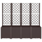 Fioriera da Giardino con Traliccio Marrone 160x40x140 cm in PP