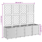 Fioriera da Giardino con Traliccio Marrone 160x40x140 cm in PP