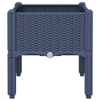 Fioriera da Giardino con Gambe Grigio Blu 40x40x42 cm in PP