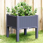 Fioriera da Giardino con Gambe Grigio Blu 40x40x42 cm in PP