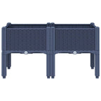 Fioriera da Giardino con Gambe Grigio Blu 80x40x42 cm in PP