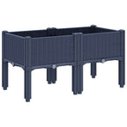 Fioriera da Giardino con Gambe Grigio Blu 80x40x42 cm in PP