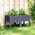 Fioriera da Giardino con Gambe Grigio Blu 80x40x42 cm in PP
