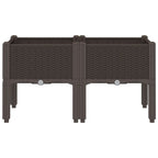 Fioriera da Giardino con Gambe Marrone 80x40x42 cm in PP