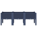 Fioriera da Giardino con Gambe Grigio Blu 120x40x42 cm in PP