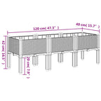 Fioriera da Giardino con Gambe Grigio Blu 120x40x42 cm in PP