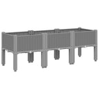 Fioriera da Giardino con Gambe Grigio Chiaro 120x40x42 cm in PP