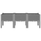 Fioriera da Giardino con Gambe Grigio Chiaro 120x40x42 cm in PP