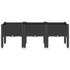 Fioriera da Giardino con Gambe Nera 120x40x42 cm in PP