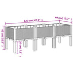 Fioriera da Giardino con Gambe Nera 120x40x42 cm in PP