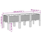 Fioriera da Giardino con Gambe Bianco 120x40x42 cm in PP