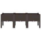 Fioriera da Giardino con Gambe Marrone 120x40x42 cm in PP