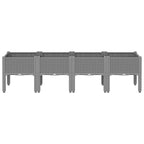 Fioriera da Giardino con Gambe Grigio Chiaro 160x40x42 cm in PP