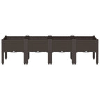 Fioriera da Giardino con Gambe Marrone 160x40x42 cm in PP