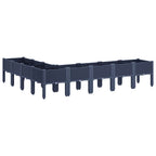 Fioriera da Giardino con Gambe Grigio Blu 200x160x42 cm in PP