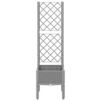 Fioriera da Giardino con Graticcio Grigio Chiaro 40x40x142cm PP
