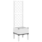 Fioriera da Giardino con Traliccio Bianco 40x40x142 cm in PP