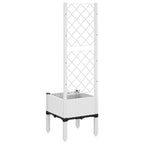 Fioriera da Giardino con Traliccio Bianco 40x40x142 cm in PP