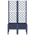 Fioriera Giardino con Traliccio Grigio Blu 80x40x142 cm PP