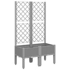 Fioriera da Giardino con Graticcio Grigio Chiaro 80x40x142cm PP