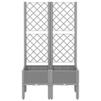 Fioriera da Giardino con Graticcio Grigio Chiaro 80x40x142cm PP