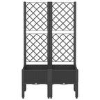 Fioriera da Giardino con Traliccio Nera 80x40x142 cm in PP